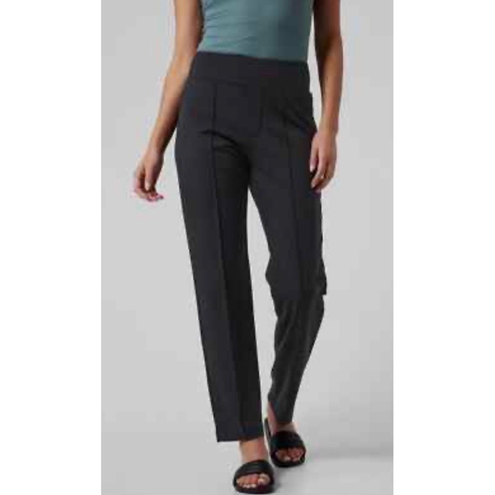 Athleta Eastbound Straight Leg Pants Black Size 6 Activewear Travel